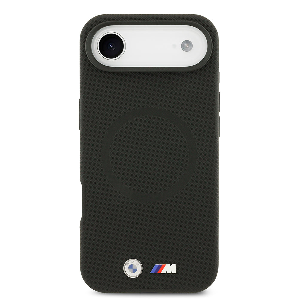 Apple iPhone 17 Air Kılıf BMW Orjinal Lisanslı M-safe Şarj Özellikli Metal Logolu Delikli M Dizayn Deri Kapak Füme