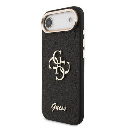 Apple iPhone 17 Air Kılıf Guess Orjinal Lisanslı 4G Büyük Metal Kamera Çerçeveli ve Logolu Glitter Kapak Gri