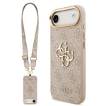 Apple iPhone 17 Air Kılıf Guess Orjinal Lisanslı 4G Büyük Metal Logolu Kalın Askılı Kapak Pembe