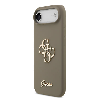 Apple iPhone 17 Air Kılıf Guess Orjinal Lisanslı Grained Yazı Logolu Kapak Siyah