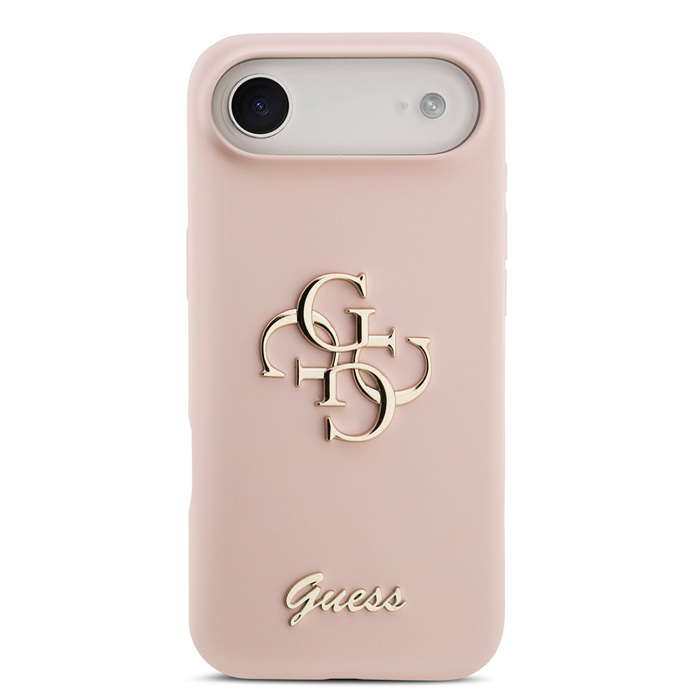 Apple iPhone 17 Air Kılıf Guess Orjinal Lisanslı Grained Yazı Logolu Kapak Siyah