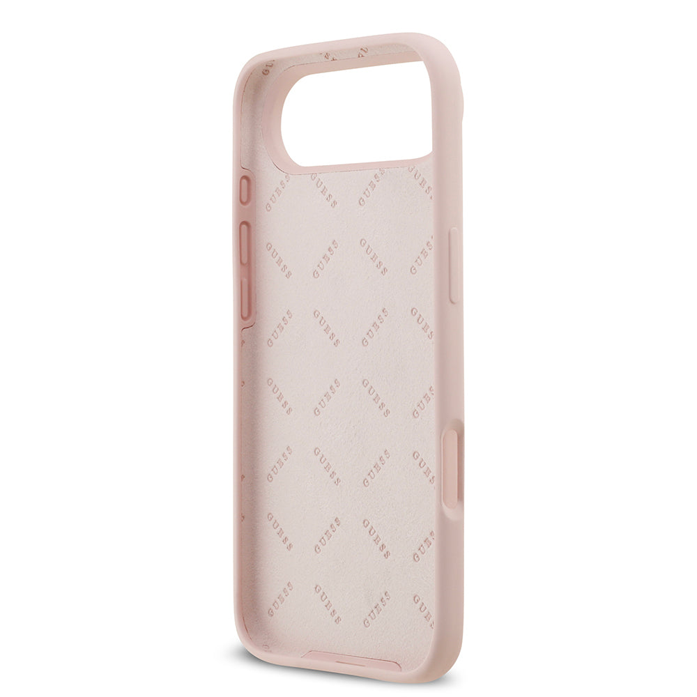 Apple iPhone 17 Air Kılıf Guess Orjinal Lisanslı Grained Yazı Logolu Kapak Yeşil