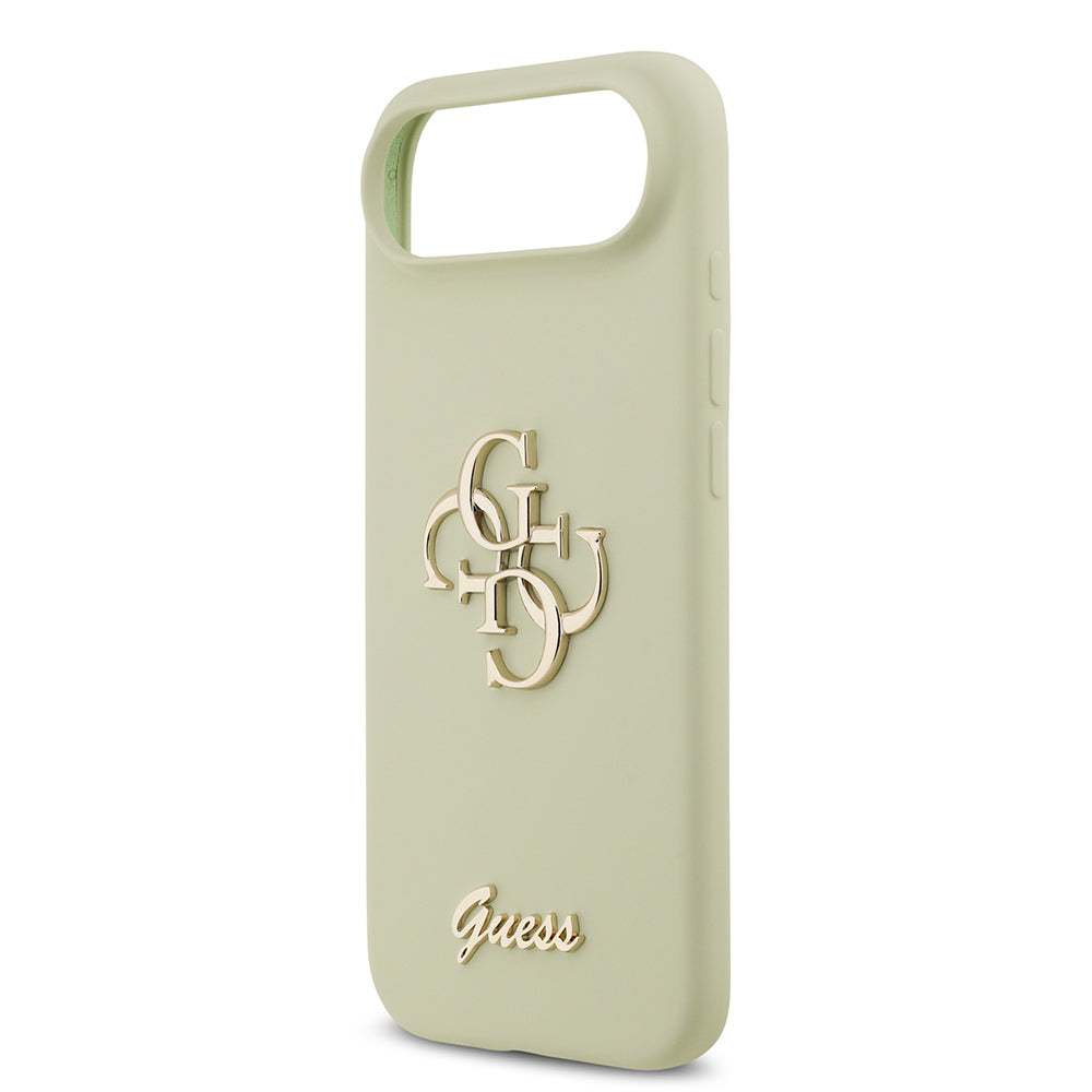 Apple iPhone 17 Air Kılıf Guess Orjinal Lisanslı Grained Yazı Logolu Kapak Yeşil