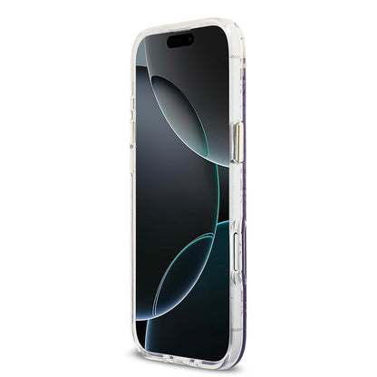 Apple iPhone 17 Air Kılıf Guess Orjinal Lisanslı M-safe Şarj Özellikli 4G Desenli Simli Silikon Kapak Mor