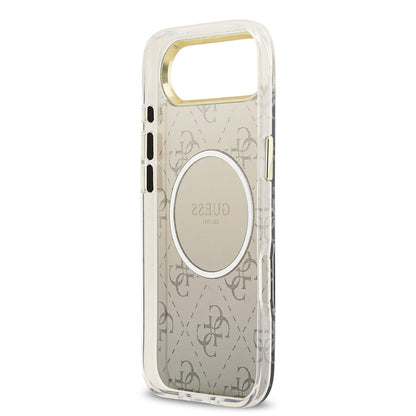 Apple iPhone 17 Air Kılıf Guess Orjinal Lisanslı M-safe Şarj Özellikli 4G Desenli Simli Silikon Kapak Pembe