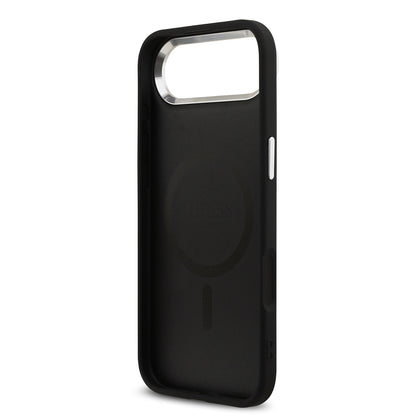 Apple iPhone 17 Air Kılıf Guess Orjinal Lisanslı M-safe Şarj Özellikli 4G Klasik Yazı Logolu Kapak Siyah