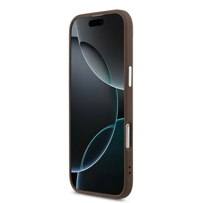 Apple iPhone 17 Air Kılıf Guess Orjinal Lisanslı M-safe Şarj Özellikli Klasik Yazı Logolu PU Deri Kapak Siyah