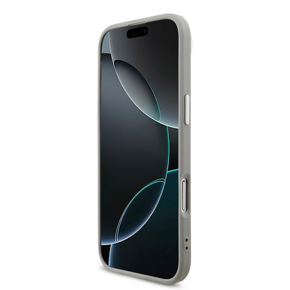 Apple iPhone 17 Air Kılıf Guess Orjinal Lisanslı M-safe Şarj Özellikli Metal Kamera Çerçeveli Üçgen Logolu Glitter Kapak Siyah