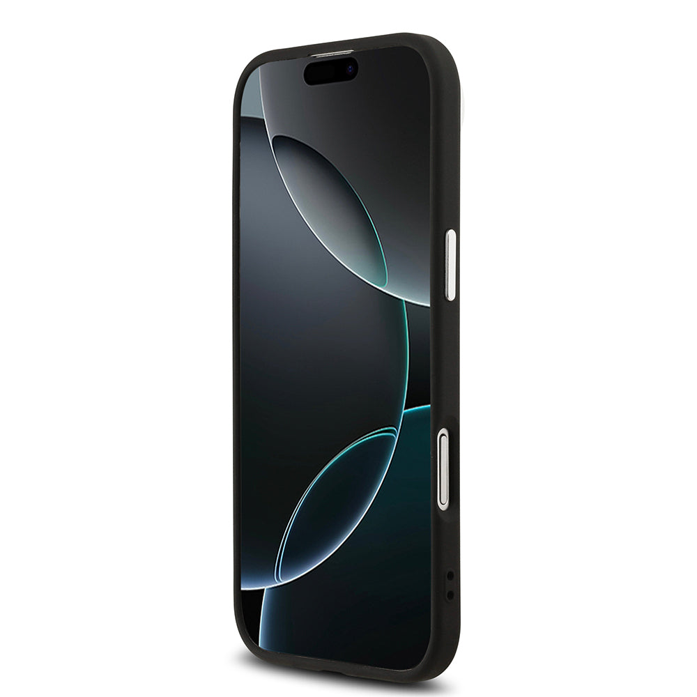 Apple iPhone 17 Air Kılıf Guess Orjinal Lisanslı M-safe Şarj Özellikli Metal Kamera Çerçeveli Üçgen Logolu Glitter Kapak Gold