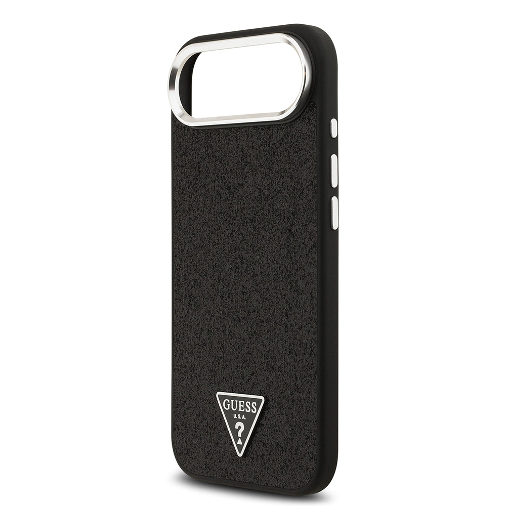 Apple iPhone 17 Air Kılıf Guess Orjinal Lisanslı M-safe Şarj Özellikli Metal Kamera Çerçeveli Üçgen Logolu Glitter Kapak Gold