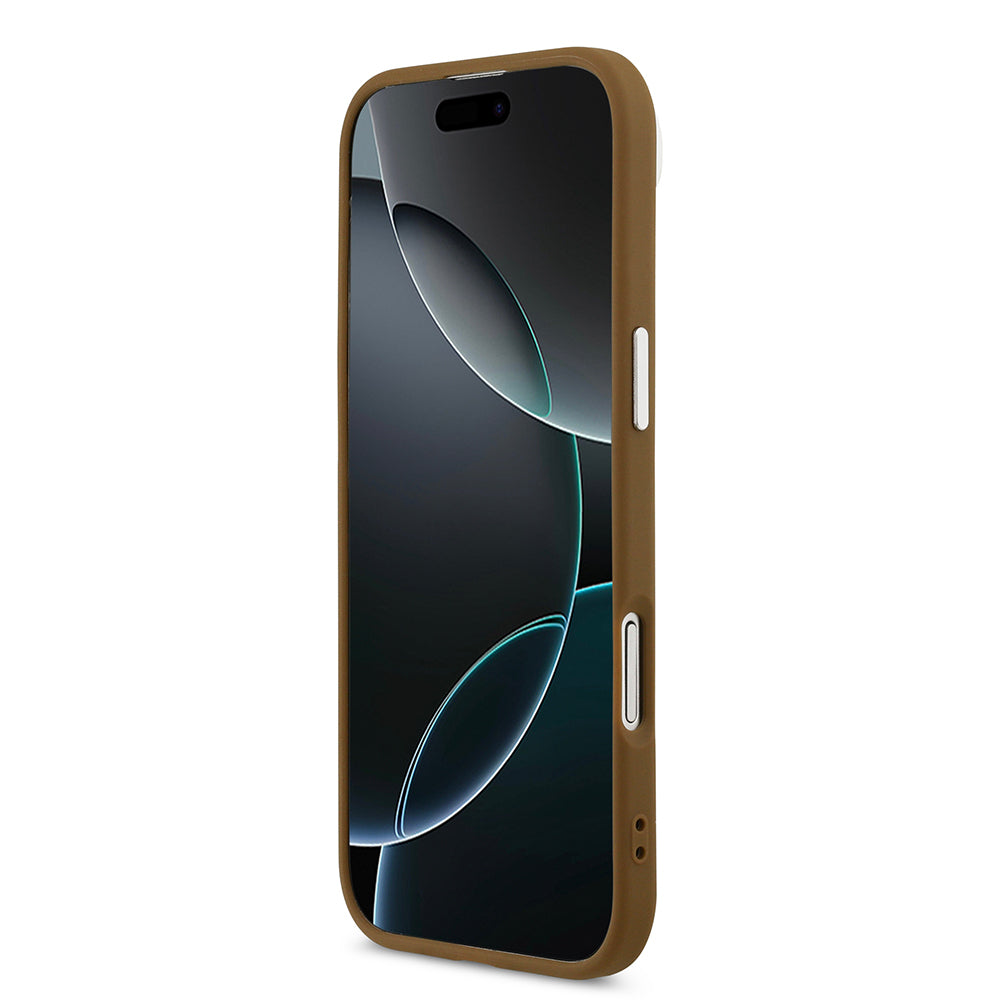 Apple iPhone 17 Air Kılıf Guess Orjinal Lisanslı M-safe Şarj Özellikli PU Deri Metal Kamera Çerçeveli Üçgen Logolu Kapak Siyah