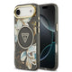 Apple iPhone 17 Air Kılıf Guess Orjinal Lisanslı M-safe Şarj Özellikli Simli Çiçek Desenli Metal Kamera Çerçeveli Üçgen Logolu Kapak Siyah