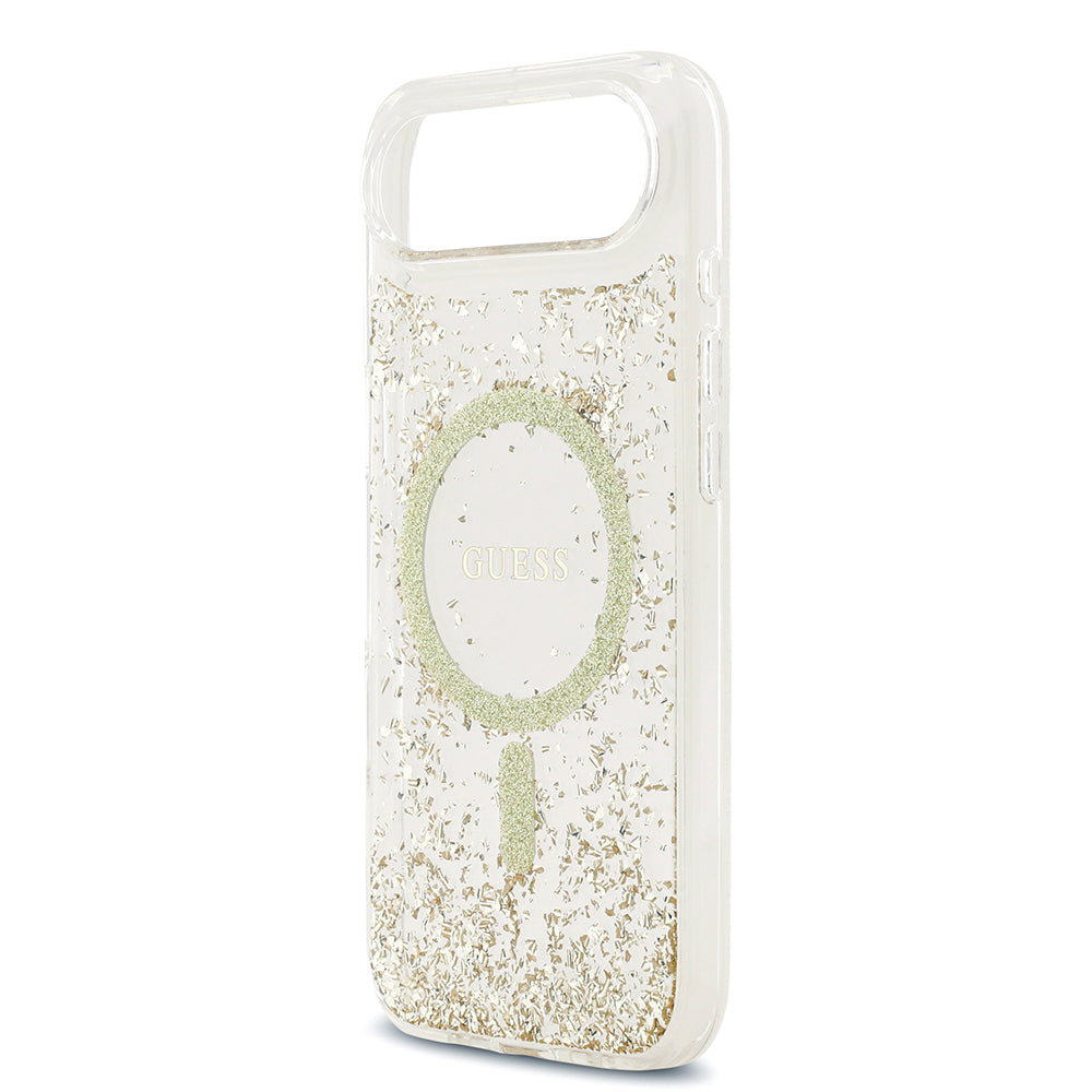 Apple iPhone 17 Air Kılıf Guess Orjinal Lisanslı M-safe Şarj Özellikli Transparan Resin Bottom Kapak Gold
