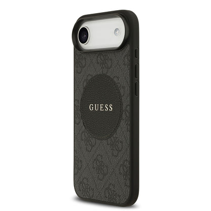 Apple iPhone 17 Air Kılıf Guess Orjinal Lisanslı M-safe Şarj Özellikli Yazı Logolu Circle Classic Kapak  Kahverengi