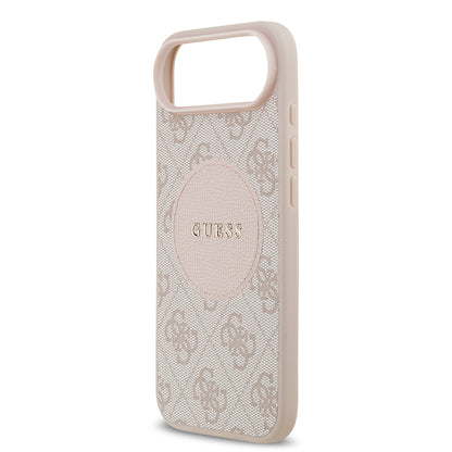 Apple iPhone 17 Air Kılıf Guess Orjinal Lisanslı M-safe Şarj Özellikli Yazı Logolu Circle Classic Kapak  Siyah