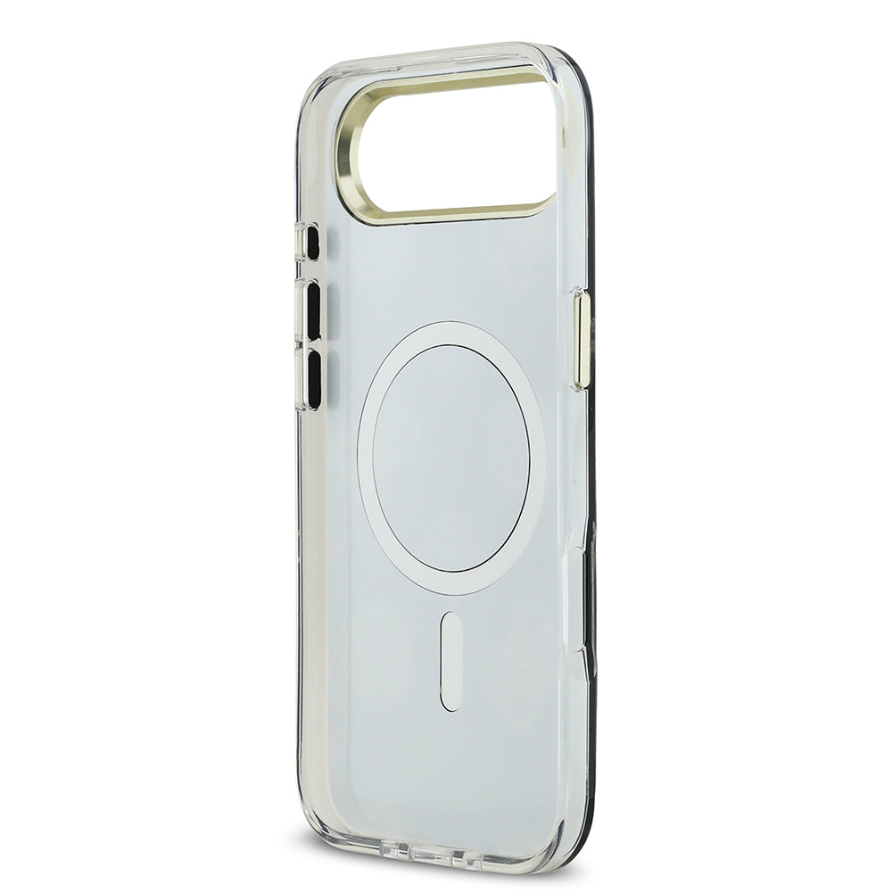 Apple iPhone 17 Air Kılıf Guess Orjinal Lisanslı Metal Kamera Çerçeveli Simli Aynalı Kapak Gold