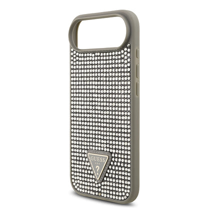 Apple iPhone 17 Air Kılıf Guess Orjinal Lisanslı Taşlı Arka Yüzey Üçgen Logolu Kapak Pembe