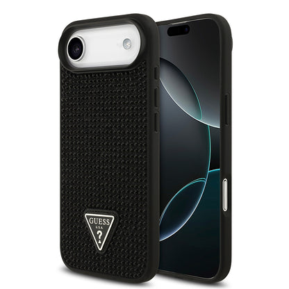 Apple iPhone 17 Air Kılıf Guess Orjinal Lisanslı Taşlı Arka Yüzey Üçgen Logolu Kapak Siyah