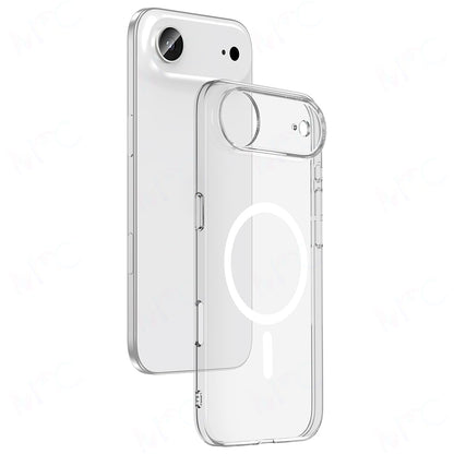 Apple iPhone 17 Air Kılıf IC Çipli M-Safe Şarj Özellikli Şeffaf Kamera Çerçeveli Zore Toledo Kapak