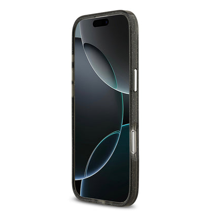 Apple iPhone 17 Air Kılıf Karl Lagerfeld Orjinal Lisanslı Parlayan Simli Karl & Choupette Heads Kapak Gri