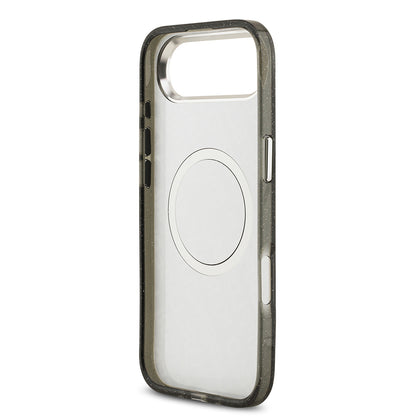 Apple iPhone 17 Air Kılıf Karl Lagerfeld Orjinal Lisanslı Parlayan Simli Karl & Choupette Heads Kapak Siyah