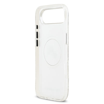 Apple iPhone 17 Air Kılıf Karl Lagerfeld Orjinal Lisanslı Parlayan Simli Karl & Choupette Heads Kapak Pembe