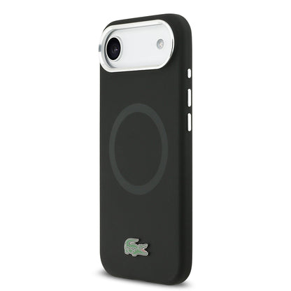 Apple iPhone 17 Air Kılıf Lacoste Orjinal Lisanslı M-safe Şarj Özellikli İkonik Logolu Metal Kamera Çerçeveli Silikon Kapak Yeşil