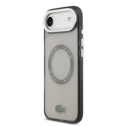 Apple iPhone 17 Air Kılıf Lacoste Orjinal Lisanslı M-safe Şarj Özellikli İkonik Timsah Logolu Buzlu Kapak Beyaz