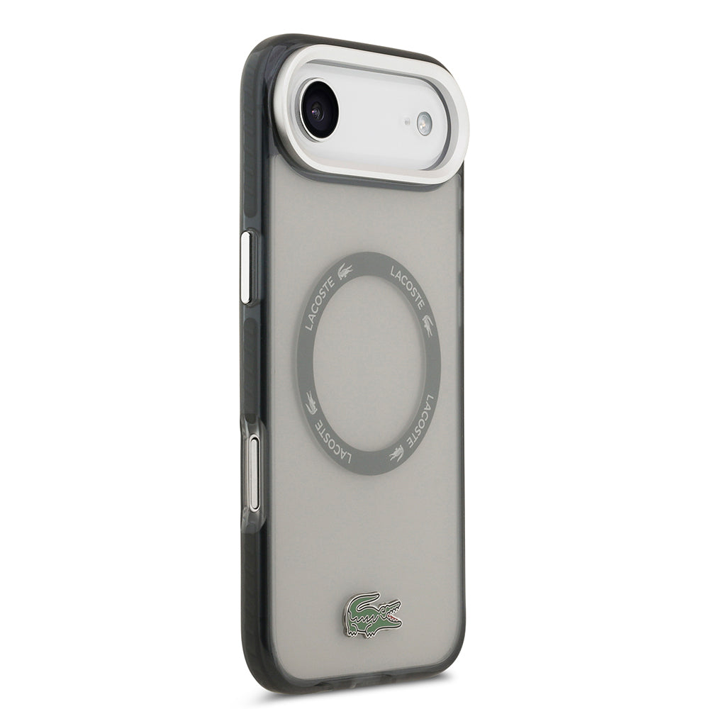 Apple iPhone 17 Air Kılıf Lacoste Orjinal Lisanslı M-safe Şarj Özellikli İkonik Timsah Logolu Buzlu Kapak Beyaz