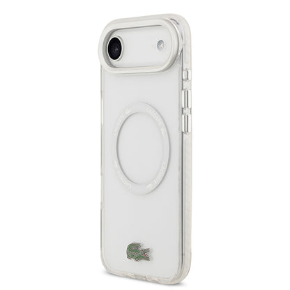 Apple iPhone 17 Air Kılıf Lacoste Orjinal Lisanslı M-safe Şarj Özellikli İkonik Timsah Logolu Buzlu Kapak Yeşil