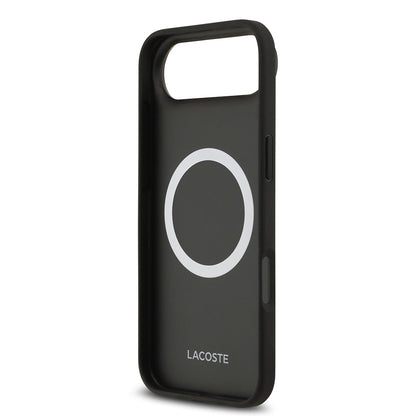 Apple iPhone 17 Air Kılıf Lacoste Orjinal Lisanslı M-safe Şarj Özellikli PU Deri Tasarımlı Kartlıklı Karışık Monogram Desenli Kapak Yeşil