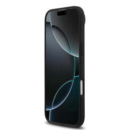 Apple iPhone 17 Air Kılıf Lacoste Orjinal Lisanslı M-safe Şarj Özellikli PU Deri Tasarımlı Kartlıklı Karışık Monogram Desenli Kapak Siyah