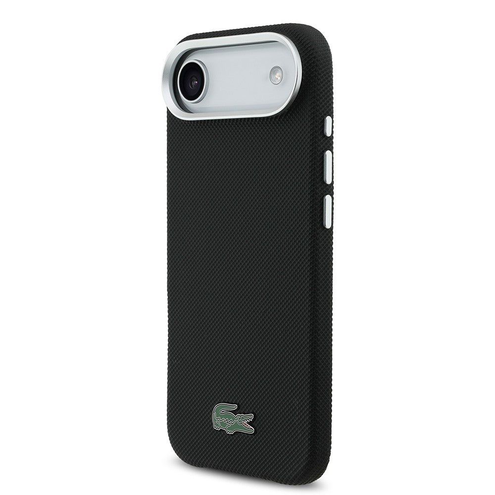 Apple iPhone 17 Air Kılıf Lacoste Orjinal Lisanslı M-Safe Şarj Özellikli PVC Pike Desenli Arka Yüzey İkonik Timsah Dokuma Logolu Kapak