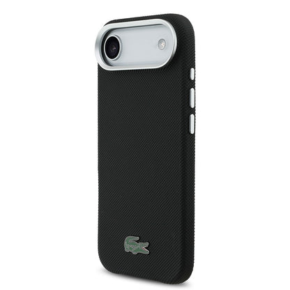 Apple iPhone 17 Air Kılıf Lacoste Orjinal Lisanslı M-Safe Şarj Özellikli PVC Pike Desenli Arka Yüzey İkonik Timsah Dokuma Logolu Kapak