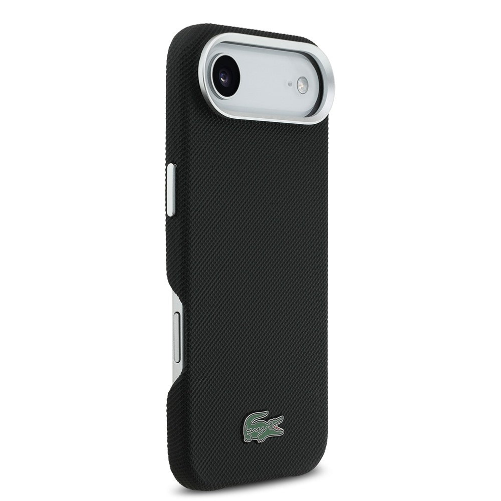 Apple iPhone 17 Air Kılıf Lacoste Orjinal Lisanslı M-Safe Şarj Özellikli PVC Pike Desenli Arka Yüzey İkonik Timsah Dokuma Logolu Kapak