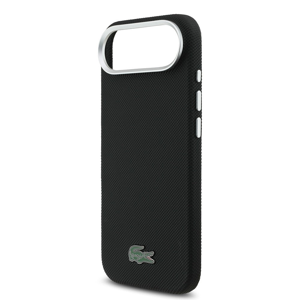 Apple iPhone 17 Air Kılıf Lacoste Orjinal Lisanslı M-Safe Şarj Özellikli PVC Pike Desenli Arka Yüzey İkonik Timsah Dokuma Logolu Kapak