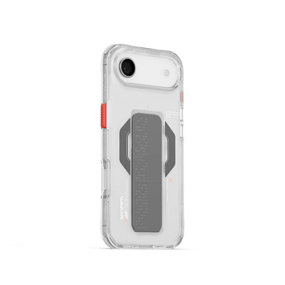 Apple iPhone 17 Air Kılıf M-Safe Şarj Özellikli Airbag Tasarımlı Standlı Skinarma Haxa Kapak Füme