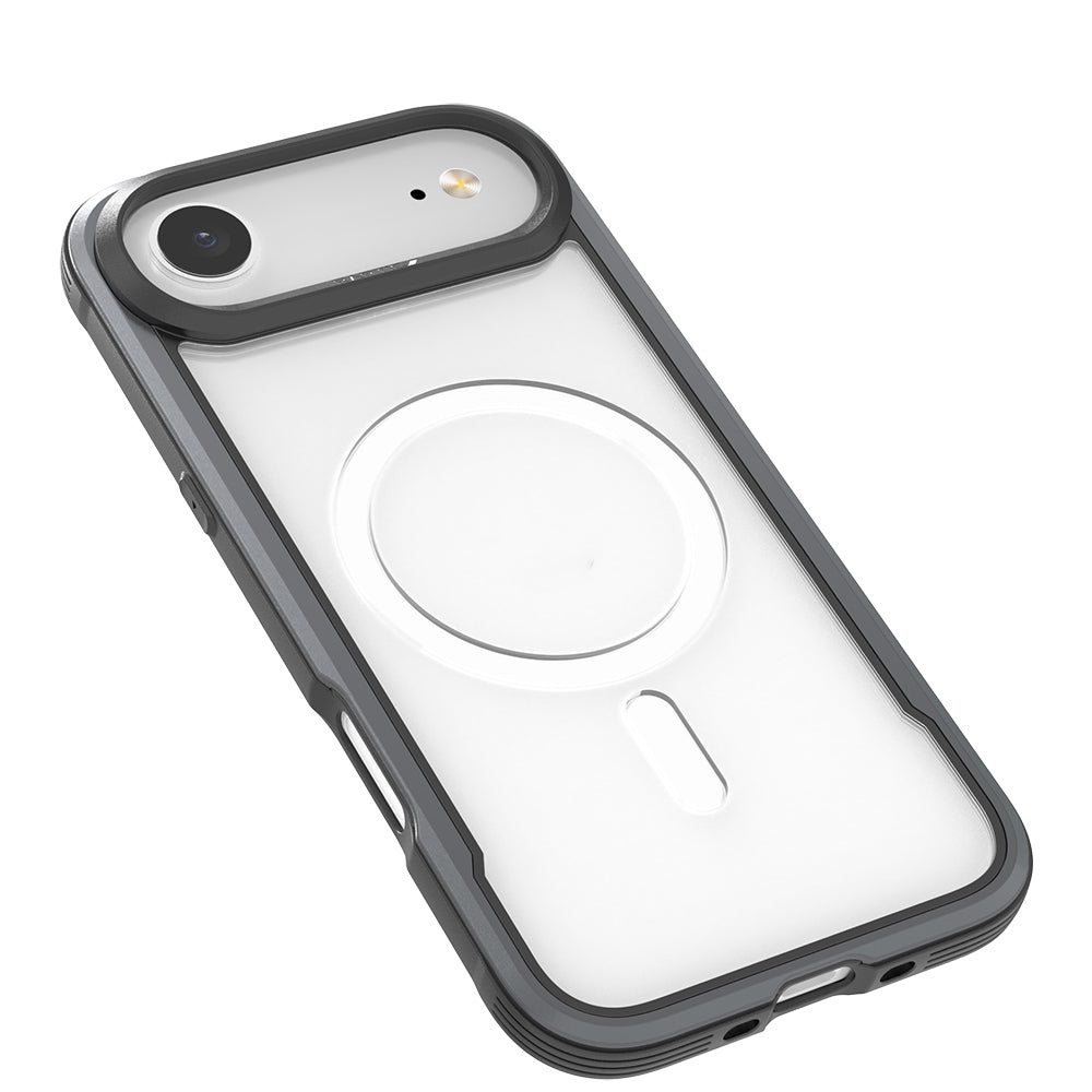 Apple iPhone 17 Air Kılıf M-safe Şarj Özellikli Airbagli Raptic Shield Serisi Şeffaf Arka Yüzey Kapak Siyah