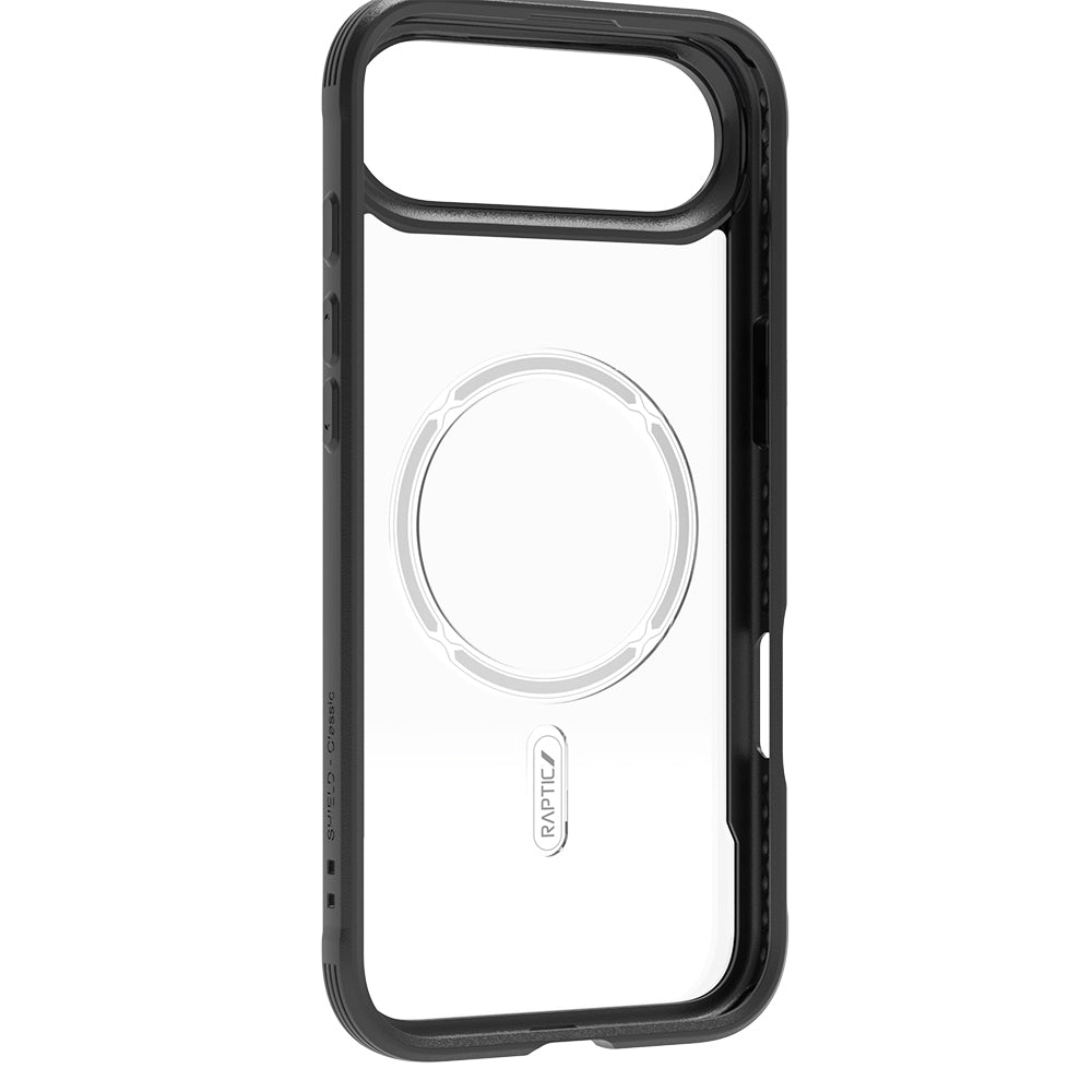 Apple iPhone 17 Air Kılıf M-safe Şarj Özellikli Airbagli Raptic Shield Serisi Şeffaf Arka Yüzey Kapak Siyah