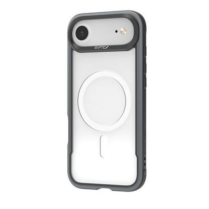 Apple iPhone 17 Air Kılıf M-safe Şarj Özellikli Airbagli Raptic Shield Serisi Şeffaf Arka Yüzey Kapak Siyah