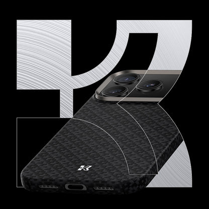 Apple iPhone 17 Air Kılıf M-Safe Şarj Özellikli Benks ArmorAir ArmorGrid Serisi Kevlar Kapak Siyah