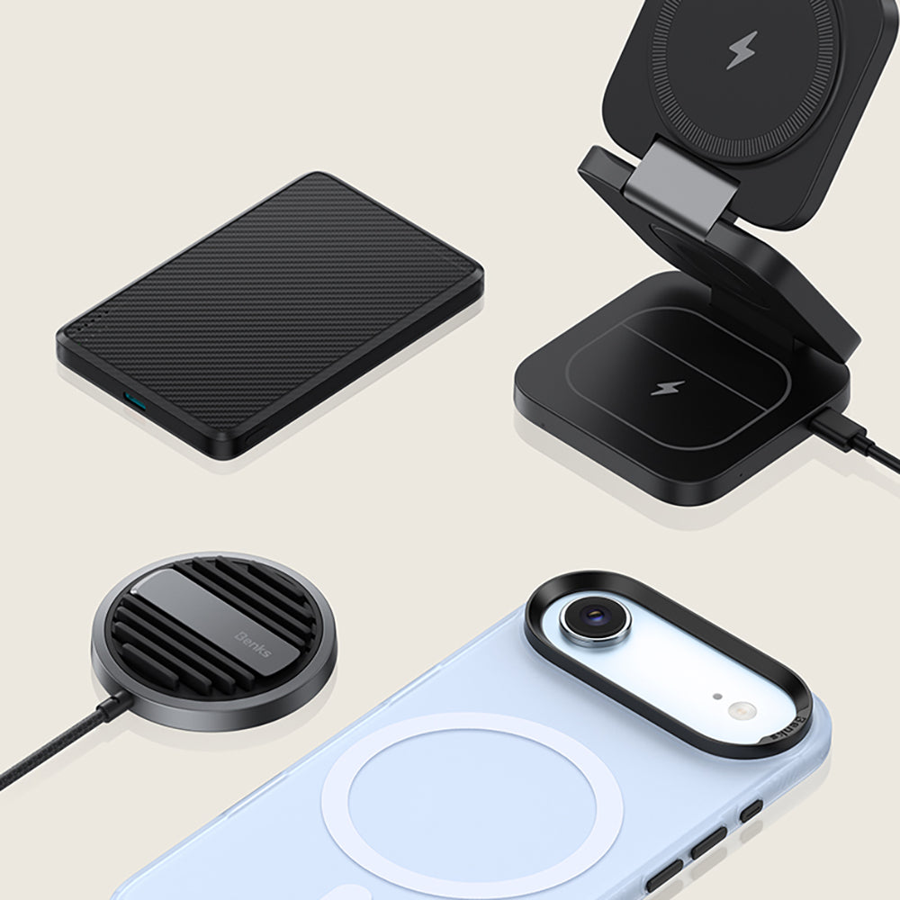 Apple iPhone 17 Air Kılıf M-safe Şarj Özellikli Benks Lucid Armor Kapak Beyaz