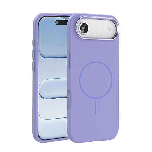 Apple iPhone 17 Air Kılıf M-Safe Şarj Özellikli Metal Kamera Çerçeveli Zore Edi Silikon Kapak Lacivert