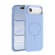 Apple iPhone 17 Air Kılıf M-Safe Şarj Özellikli Metal Kamera Çerçeveli Zore Edi Silikon Kapak Açık Mavi
