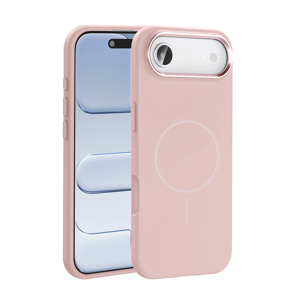 Apple iPhone 17 Air Kılıf M-Safe Şarj Özellikli Metal Kamera Çerçeveli Zore Edi Silikon Kapak