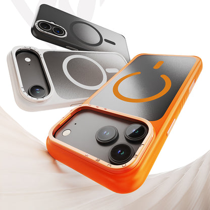 Apple iPhone 17 Air Kılıf M-safe Şarj Özellikli Metal Kamera Standlı Lenyes CK226 PC Kapak Siyah