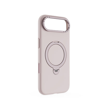 Apple iPhone 17 Air Kılıf M-safe Şarj Özellikli Metal Standlı Sıvı Silikon Lenyes CK223 Kapak