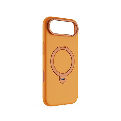 Apple iPhone 17 Air Kılıf M-safe Şarj Özellikli Metal Standlı Sıvı Silikon Lenyes CK223 Kapak