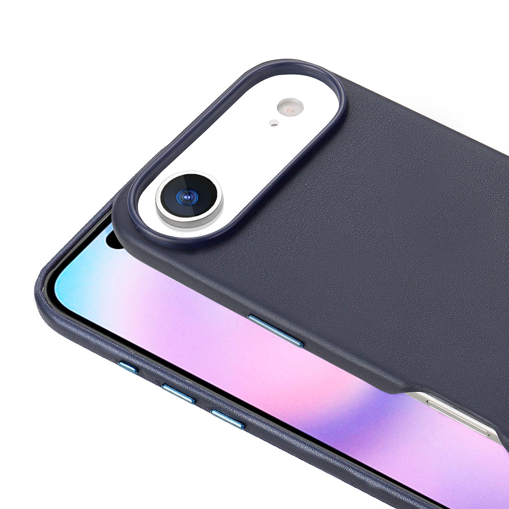 Apple iPhone 17 Air Kılıf M-safe Şarj Özellikli PU Deri Görünümlü Zore Kupra Kapak Gri