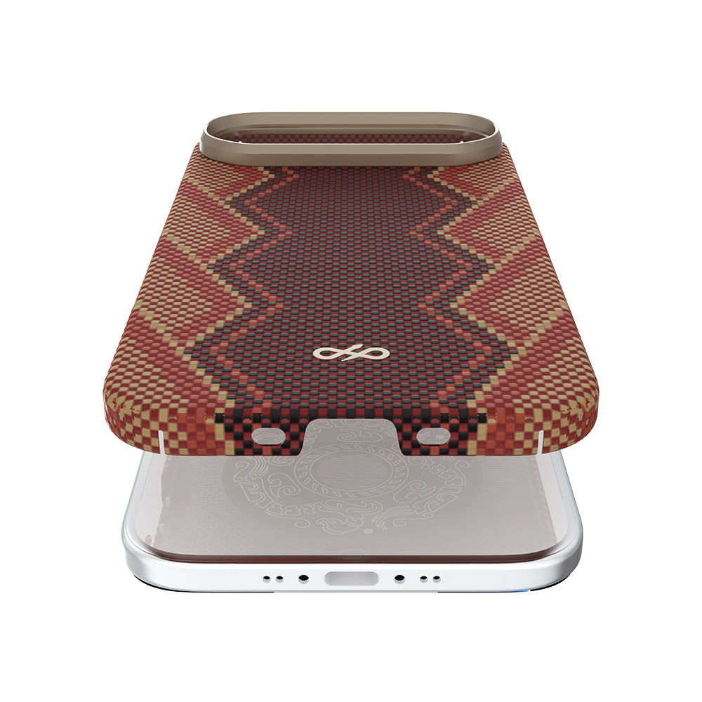 Apple iPhone 17 Air Kılıf M-safe Şarj Özellikli Raptic Aramid Skin Bionic Serisi Kapak Kırmızı